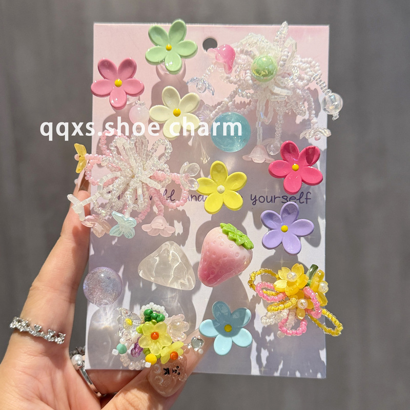 Colorful Macaron-Colored 3D Flower Shoe Charms for Clogs, Realistic Strawberry Shoe Decorations, Cross-Border Wholesale Colorful Macaron-Colored 3D Flower Shoe Charms for Clogs, Realistic Strawberry Shoe Decorations, Cross-Border Wholesale