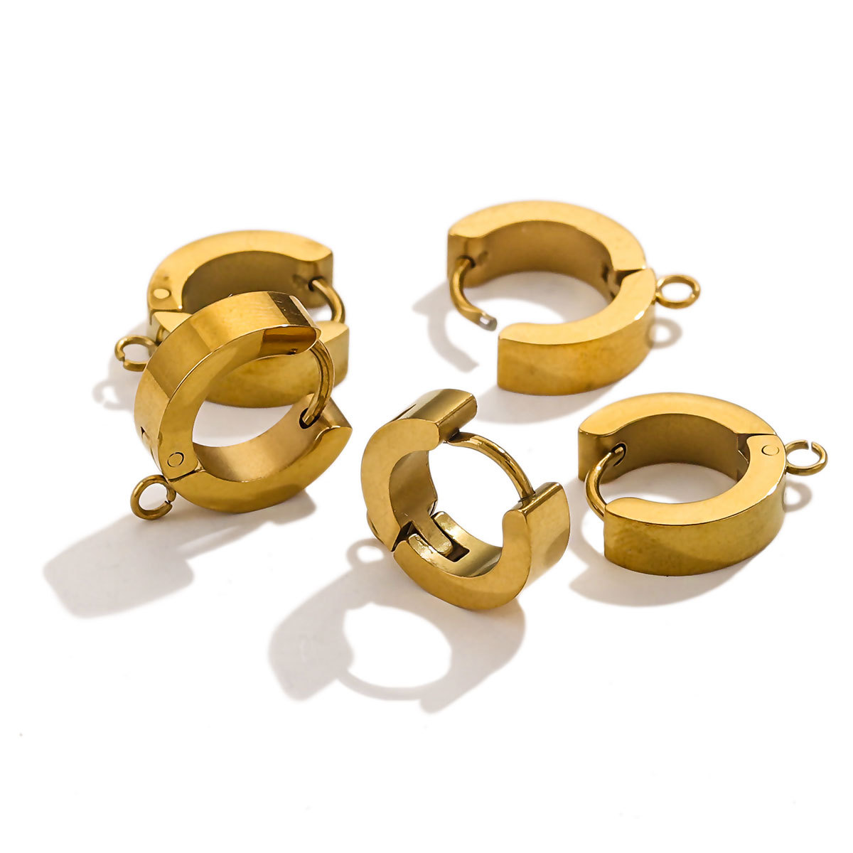 21g Weight Hook Earring Findings Jewelry Making Type 4*9mm Jewelry Making Size 10 PCS/Package 4*9mm 304 Stainless Steel Gold Plated Solid Color Hook Earring Findings Jewelry Accessories
