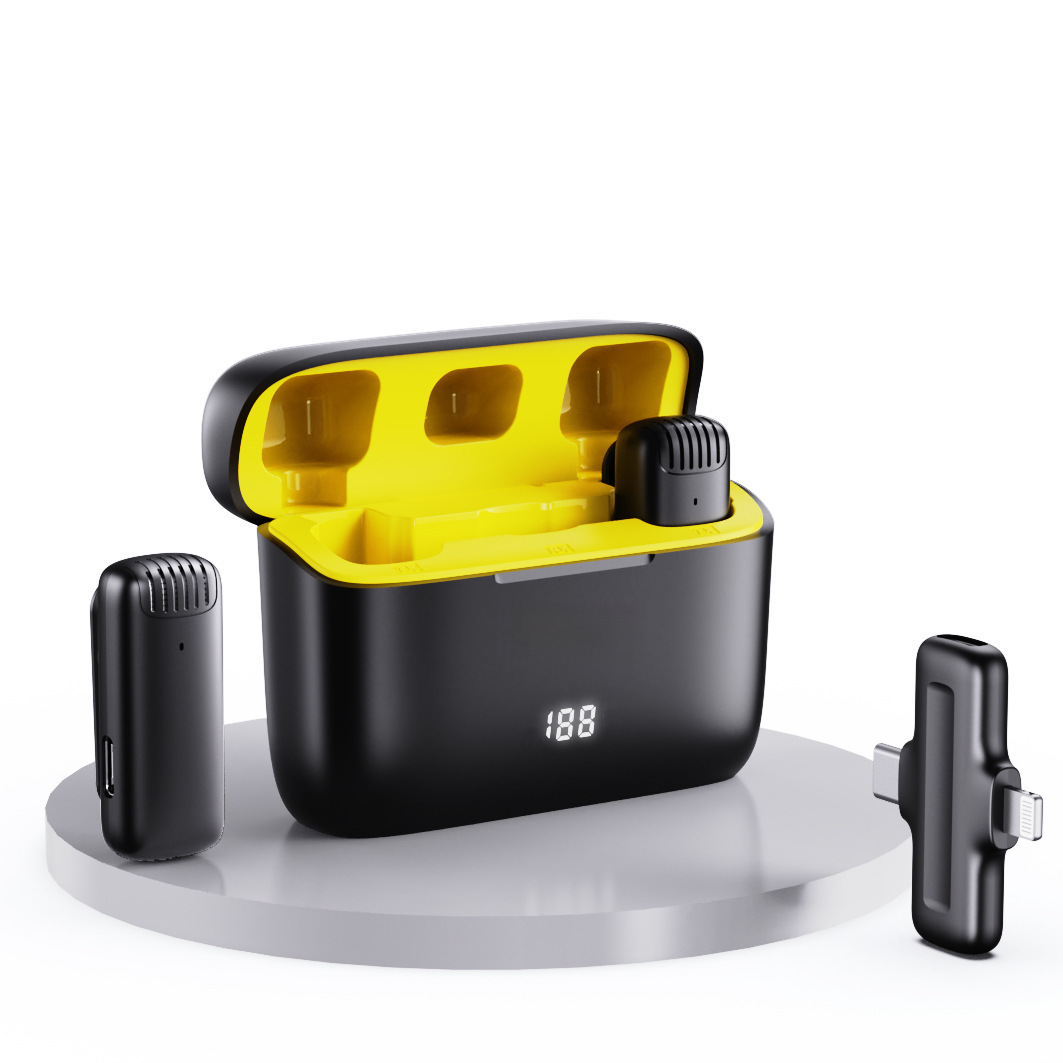 Transfronterizo j13pro collar clip tipo explosivo micrófono de un arrastrador de dos reductores de ruido con pantalla digital cargador de transmisión en vivo micrófono de grabación