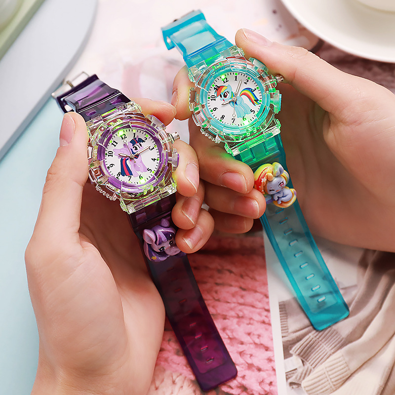 New Luminous Children's Watch Anime Cartoon Pony Doll Pointer Quartz Watch Male and Female Student Sports Electronic New Luminous Children's Watch Anime Cartoon Pony Doll Pointer Quartz Watch Male and Female Student Sports Electronic