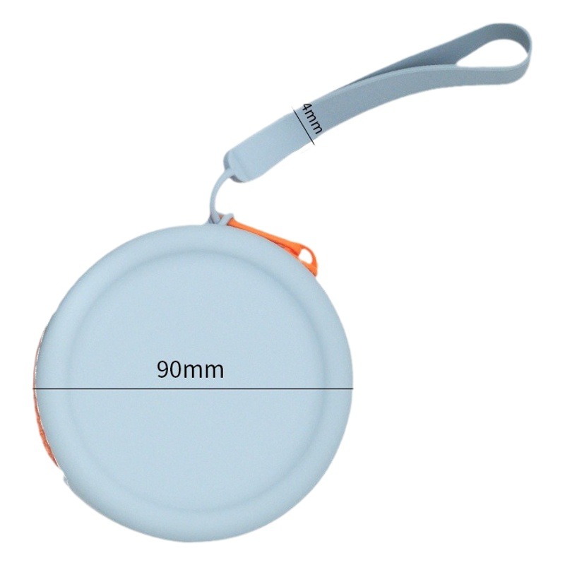 Nuevo monedero de silicona redondo, cable de datos portátil, auriculares, tarjeta bancaria, almacenamiento, joyería, bolsa al por mayor