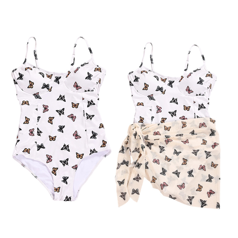 Nueva falda dividida de dos piezas, delgado y sexy, traje de baño sin espalda dulce, traje de baño de vacaciones de playa para mujer al por mayor