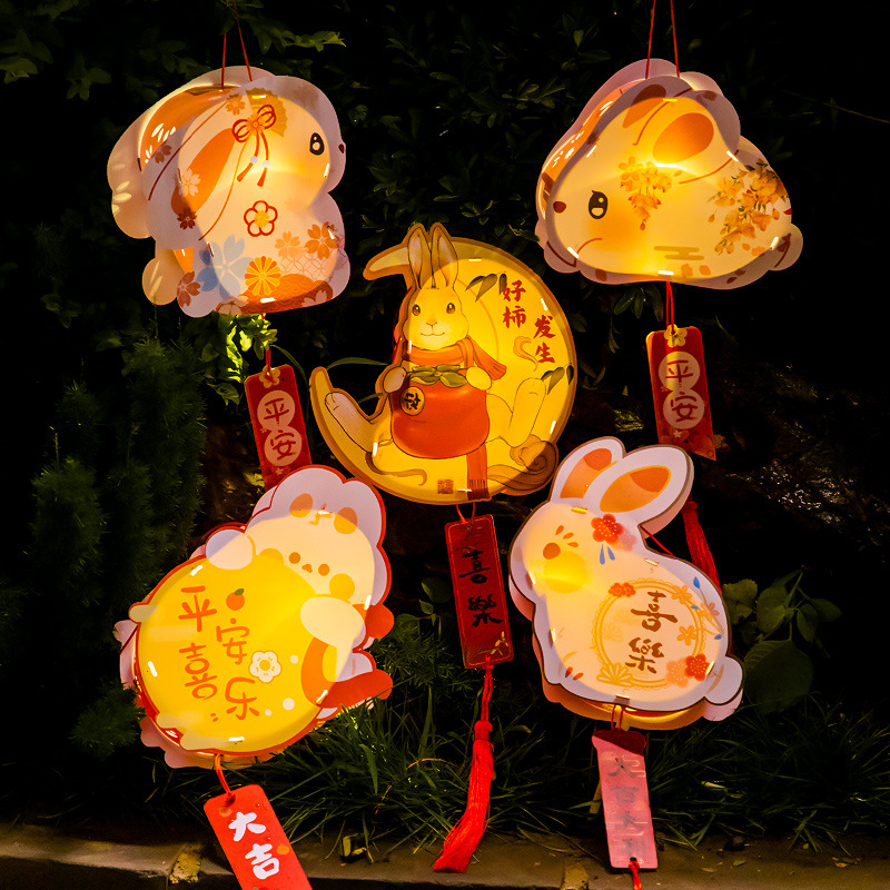 Linternas del Festival de Medio Otoño, hechas a mano, DIY, nuevo modelo 2025, Año de la Serpiente, kit de materiales, estilo tradicional, linternas infantiles de mano, linternas luminosas para exhibición en puestos. image 3
