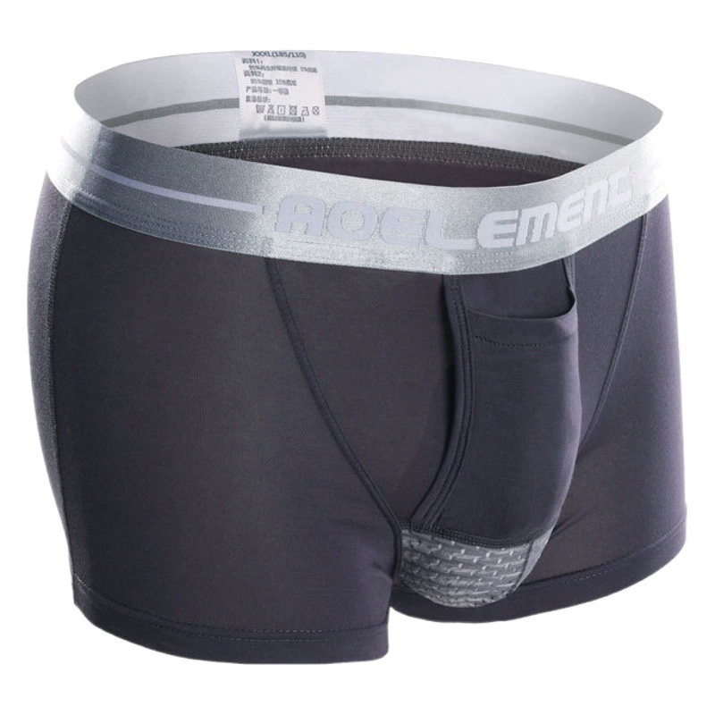 Мужское нижнее белье, боксеры с разделением пуль, оптовая продажа, нижнее белье с поддержкой мошонки, мужские молодежные боксеры из ледяного шелка