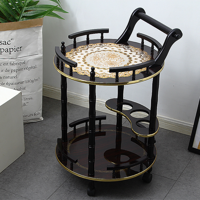 Beauty Salon Trolley Wooden Hairdressing Tool Cart Embroidery and Nail Art Table Living Room Bedroom Storage Rack Mobile