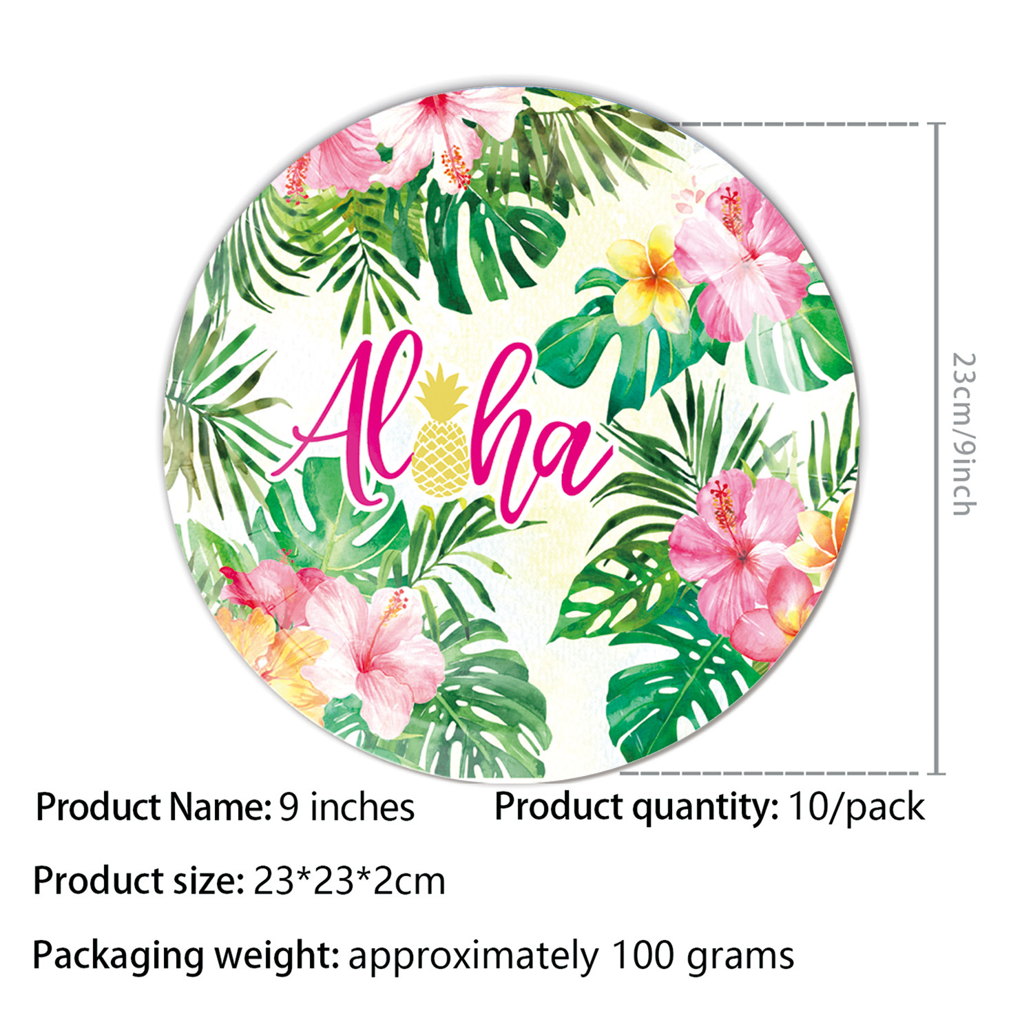Verano tema hawaiano flamenco piña fiesta vajilla desechable bandeja de papel taza de papel bandera suministros de mantel