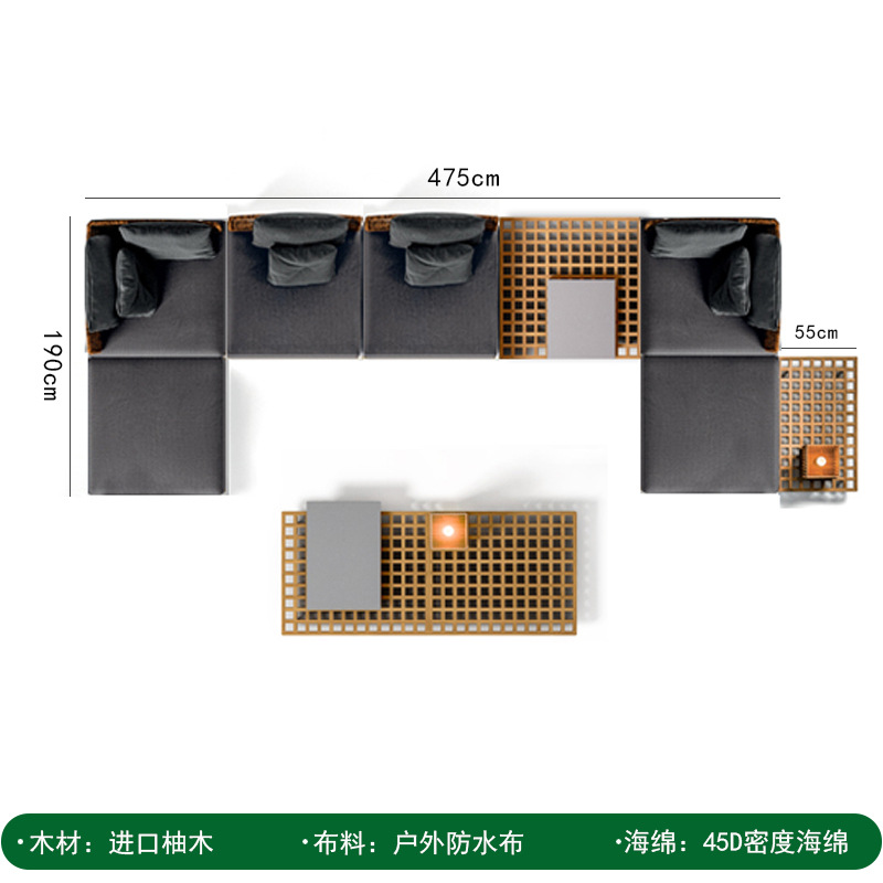 Combinación de sofá al aire libre Villa patio jardín ocio Silla de ratán diseñador modelo habitación al aire libre balcón muebles de ratán