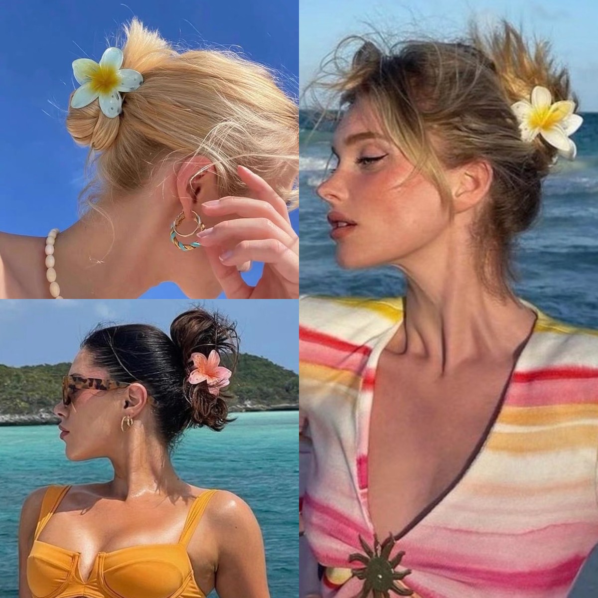 EMIJAY Gradient Frangipani European And American Hot Girl Style, Shark Clip, Niche High-End Hair Accessory For Women_voghion.com