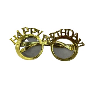 Party Party Letters Round Frame Happy birthday Funny Glasses Round Frame Electroplated Happy Birthday Glasses