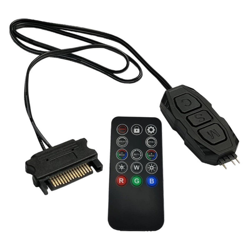 Пульт дистанционного управления Контроллер ARGB 5V3 Pin синхронизация божественного света RGB корпус компьютера вентилятор Блок питания SATA 3-контактный колоризатор