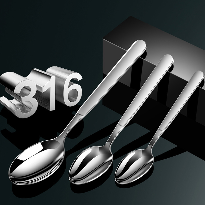 316 Stainless Steel Children's Spoon Creative Household Soup Spoon Simple and Easy to Clean Rice Soup Spoon for Eating 316 Stainless Steel Children's Spoon Creative Household Soup Spoon Simple and Easy to Clean Rice Soup Spoon for Eating