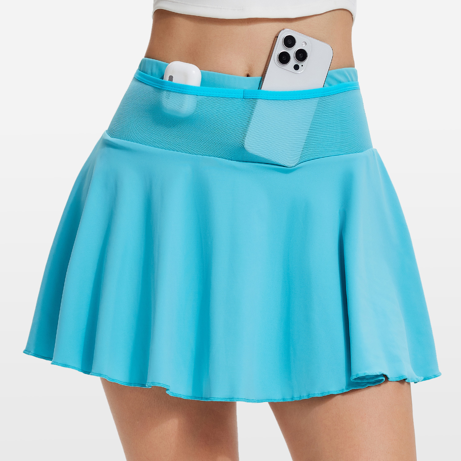 Falda deportiva corta para mujeres de verano anti-caminar tenis de cintura alta entrenamiento de carrera matinal falda de gimnasio pantalon transpirable