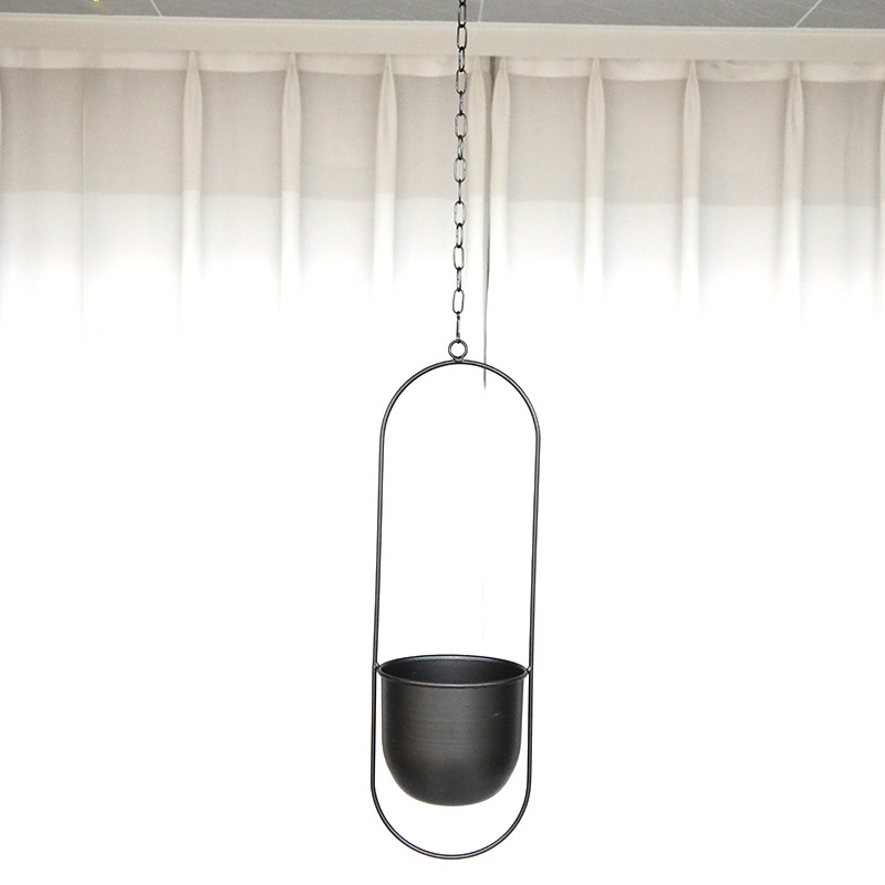 Transfronterizo simple y creativo moderno colgar hierro forjado balcón colgar planta suculenta decoración colgante cesto maceta