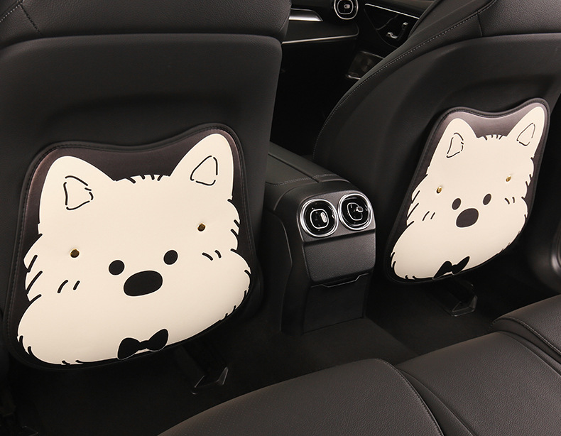 Puppy West Highland Ladies Cute Cartoon Seat Back Anti-kick Pad Car Seat Back Anti-dirt Pad Anti-dirt Pad