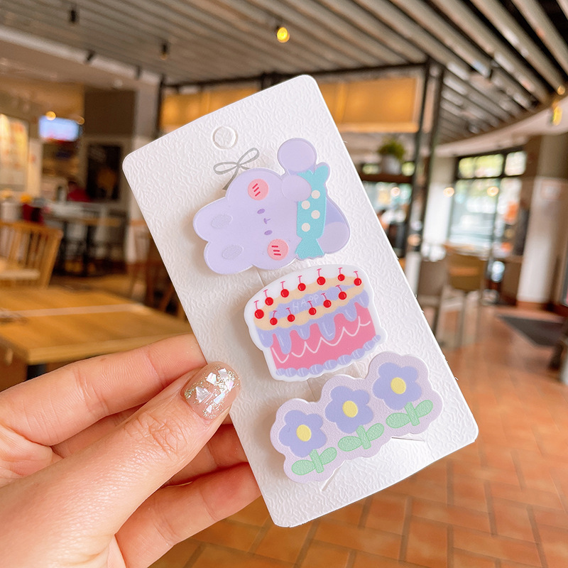 Horquilla para niños dibujos animados animal Chica clip lindo bebé chica Bangs clip lateral pelo roto acabado accesorios para el cabello al por mayor