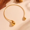 Stainless steel, drop-shaped, golden