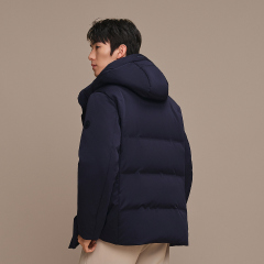 2025年冬季新品羽绒服男中长款加厚保暖连帽中年男士商务服装外套
