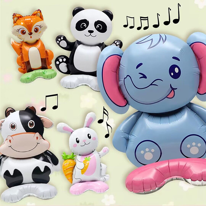 Globos de papel metalizado con forma de animales para decoraciones de regreso a clases, marcadores de pasillo, fiestas de cumpleaños infantiles y de primer cumpleaños, fotografía de jardín de infancia_voghion.com