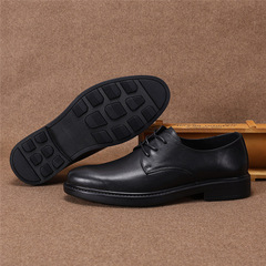 新款男士秋季時尚商務牛皮鞋正裝男士休閒透氣軟底軟面英倫結婚鞋