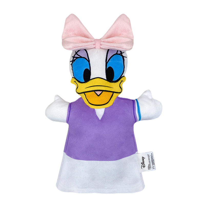 En stock muñeca de dibujos animados genuino Disney marca marioneta de mano interacción padre-hijo Mickey Mouse niños educación temprana juguete de peluche