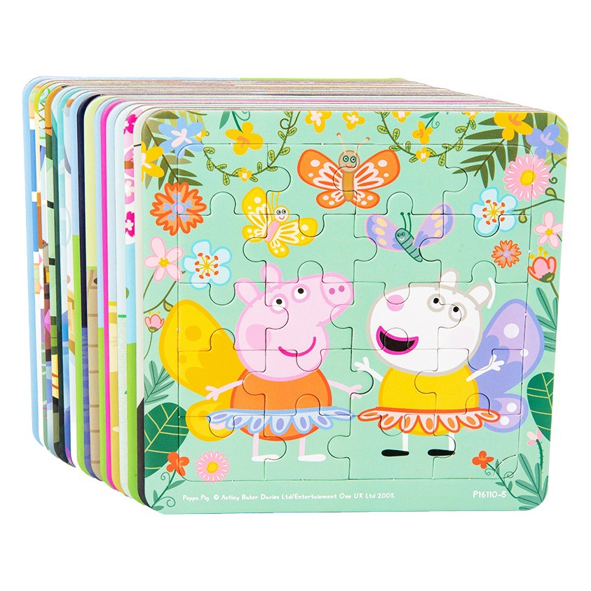 3-4-5 años de edad bebé de dibujos animados animal educación temprana niños y niñas inteligencia juguetes cerdo papel grande niños rompecabezas