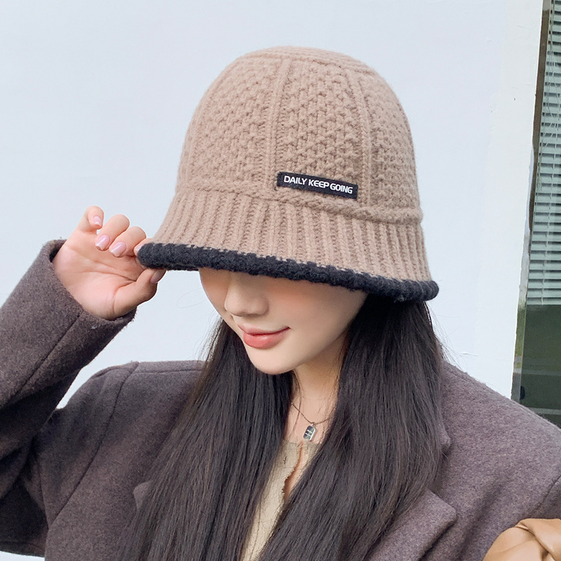 新款帽子女秋冬季保暖水桶渔夫帽韩版显脸小遮脸复古百搭盆帽|undefined