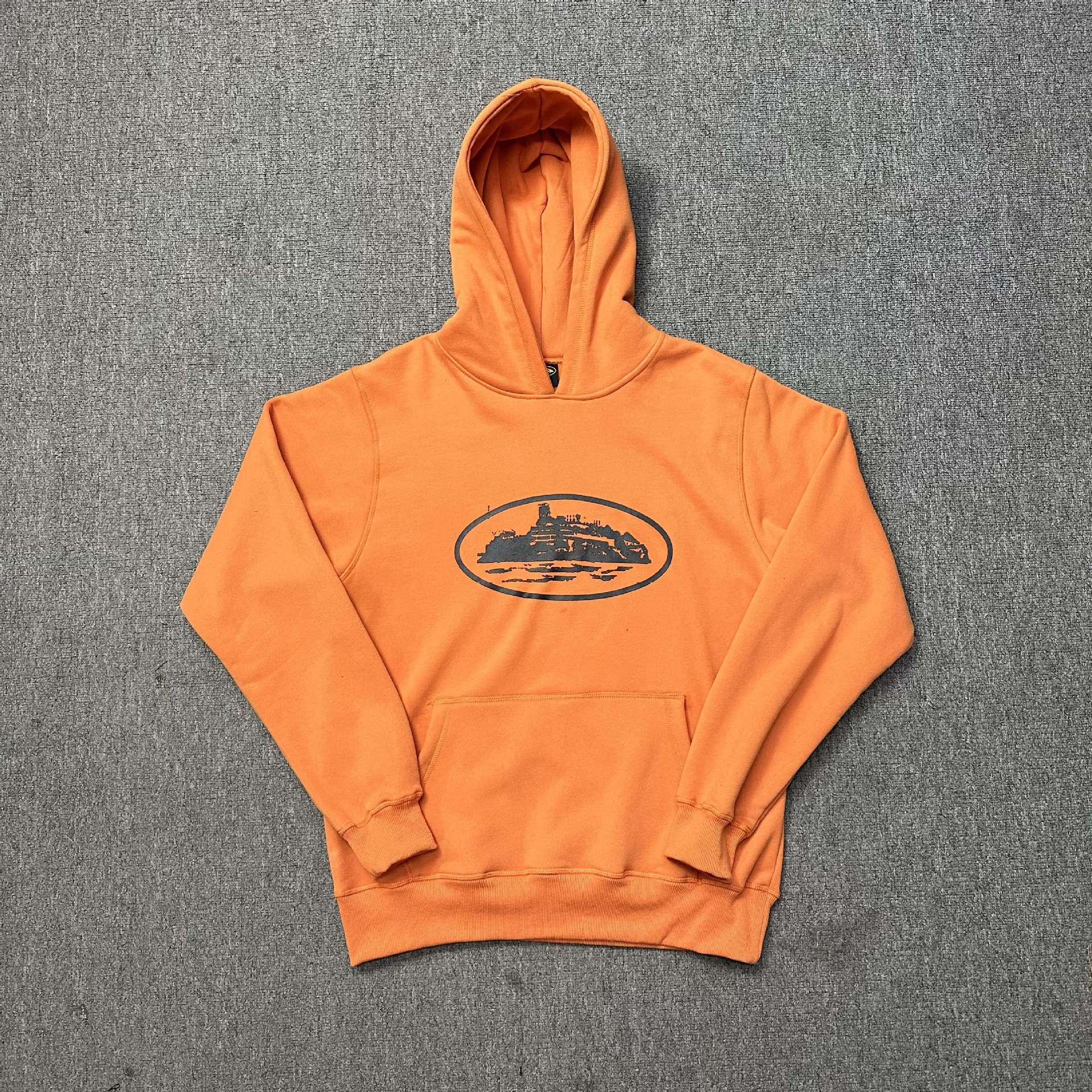 Corteiz marca de moda estadounidense Alcatraz con cremallera sudadera con capucha suelta traje de calle con estampado de letras suéter hombres