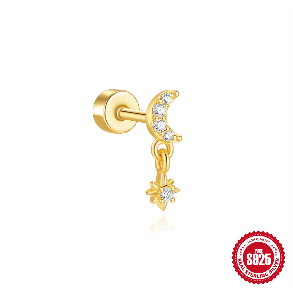 Nuevo diseño de personalidad de plata de ley s925 con micro incrustaciones de arañas exquisitas pendientes de rosca de Halloween