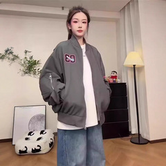 韩版时尚百搭宽松显瘦立领长袖短外套女2025秋季新款休闲夹克上衣