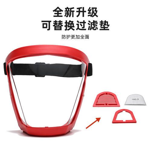 Cross-border new protective mask full face high definition transparent dustproof anti-splash pc sports riding mask