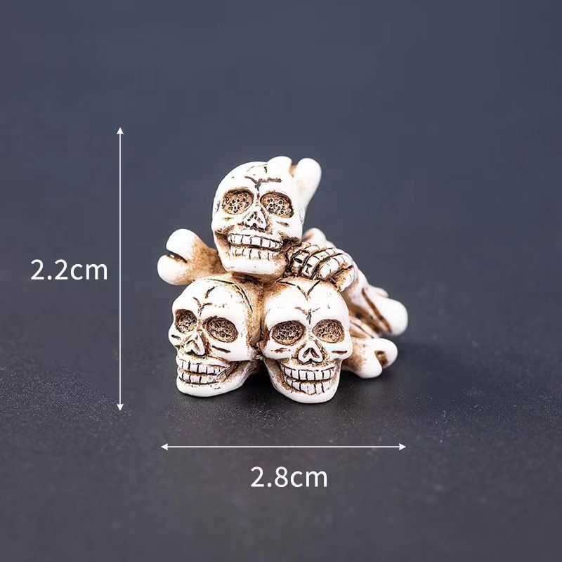 Hogar Escritorio Decoración creativa Tema de Halloween Pequeños adornos al por mayor Resina Calavera Hueso Resurrección Momia