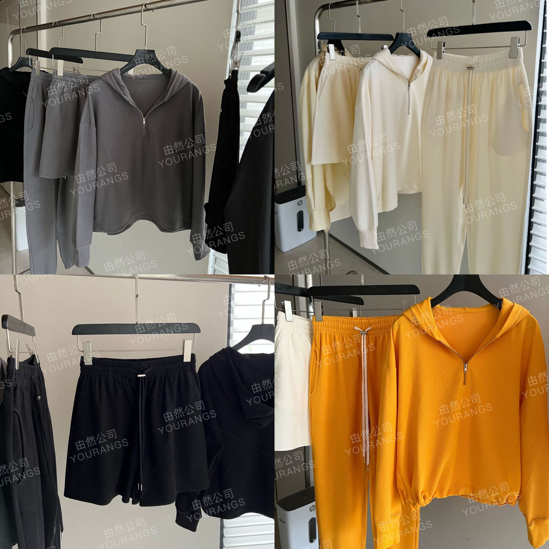 【세일 60/90/100】3종 세트 애슬로우 스포츠 스웨트셔츠와 스웨트팬츠 심플 루즈 캐주얼 세트