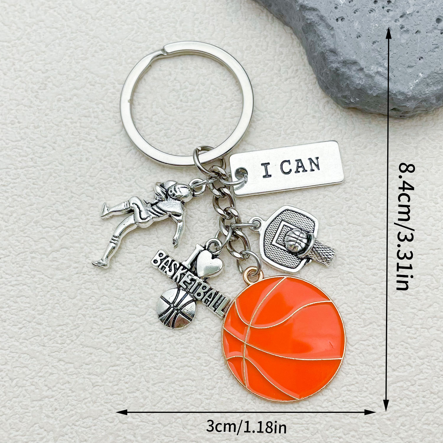 Hip Hop transfronterizo viento marco de baloncesto aleación llavero creativo juego de baloncesto periferia regalos llavero colgante al por mayor