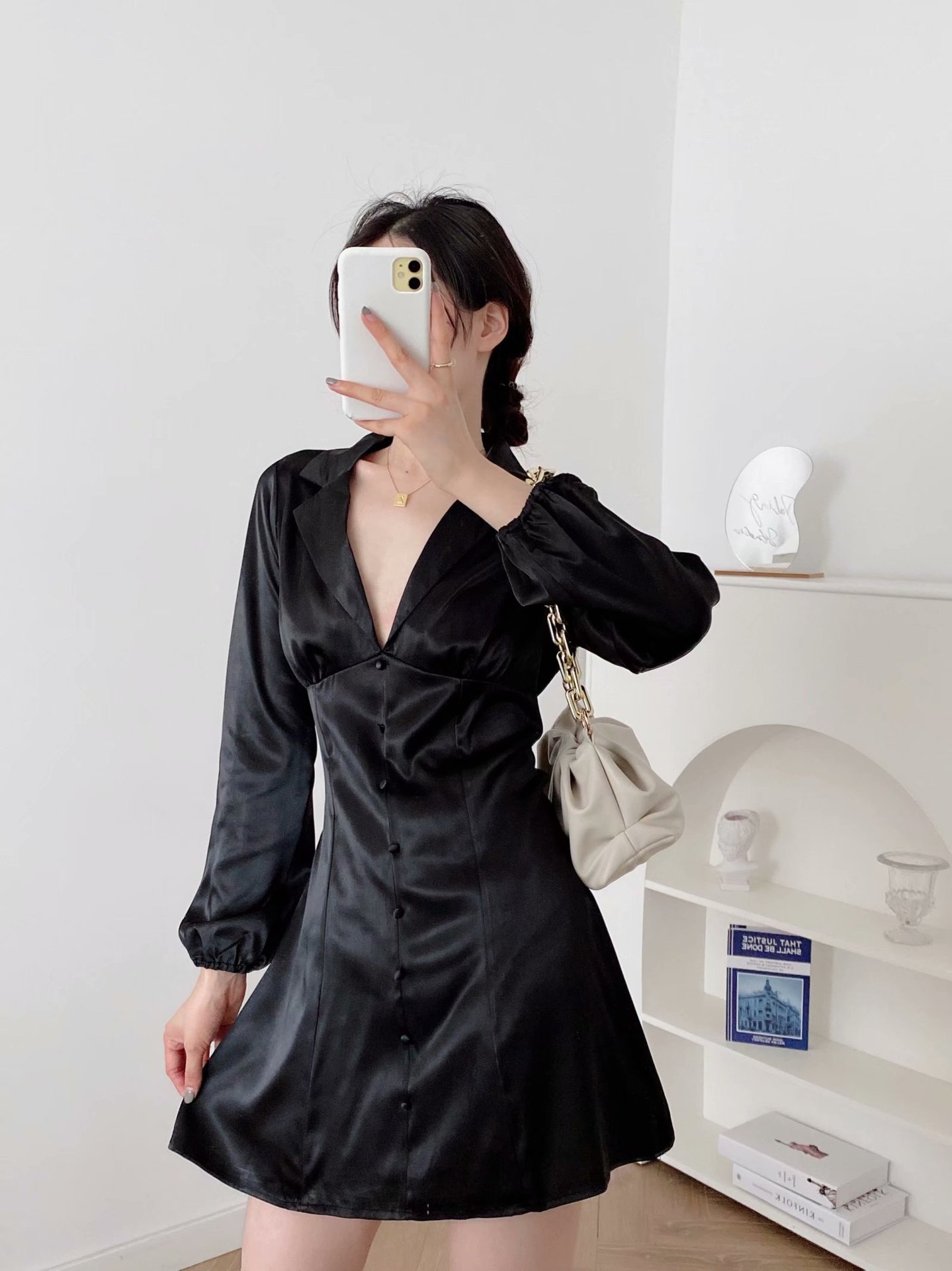women s silk satin texture waist dress nihaostyles clothing wholesale NSAM72084