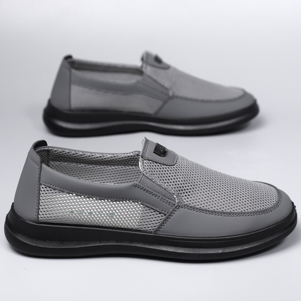 Zapatos casuales de verano nuevos zapatos de poliuretano con suela de malla transpirable para hombres, zapatos de mediana edad cómodos ligeros para padres image 8