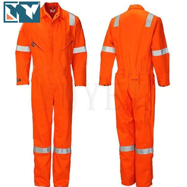 连体消防服棉工作服高亮反光条石化电工煤矿工人阻燃防护服