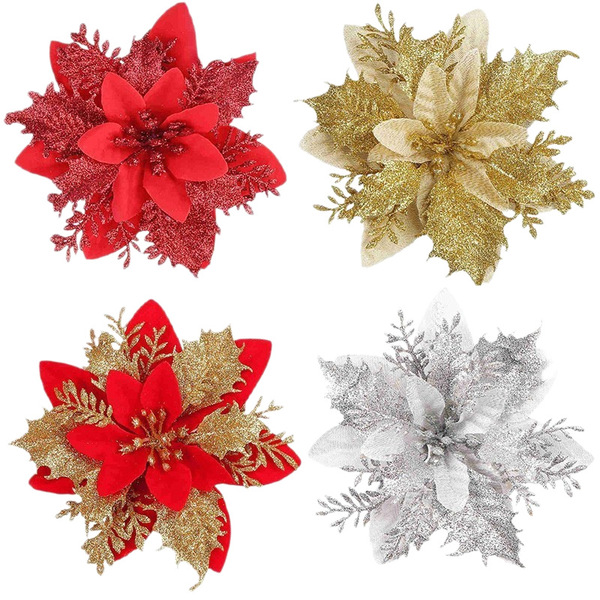 Cross border silver pink gold powder Christmas flowers Christmas…
