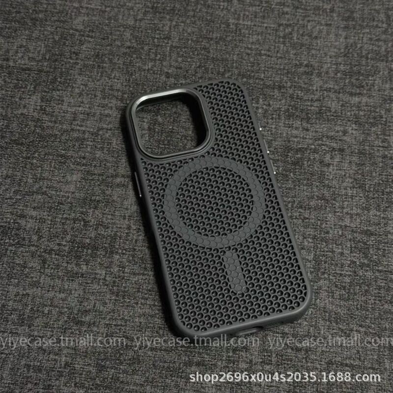 夏の放熱に適した iPhone16ProMax 磁気 Apple 15 携帯電話ケース フレーム ブラケット ハニカム通気性 新品|undefined