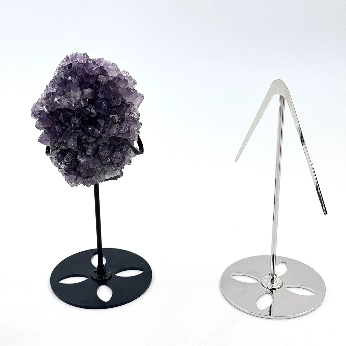 Основание из кристаллической руды, небольшой настольный минеральный стандартный металлический дисплей, фиксированная основа кронштейна, может свободно регулироваться
