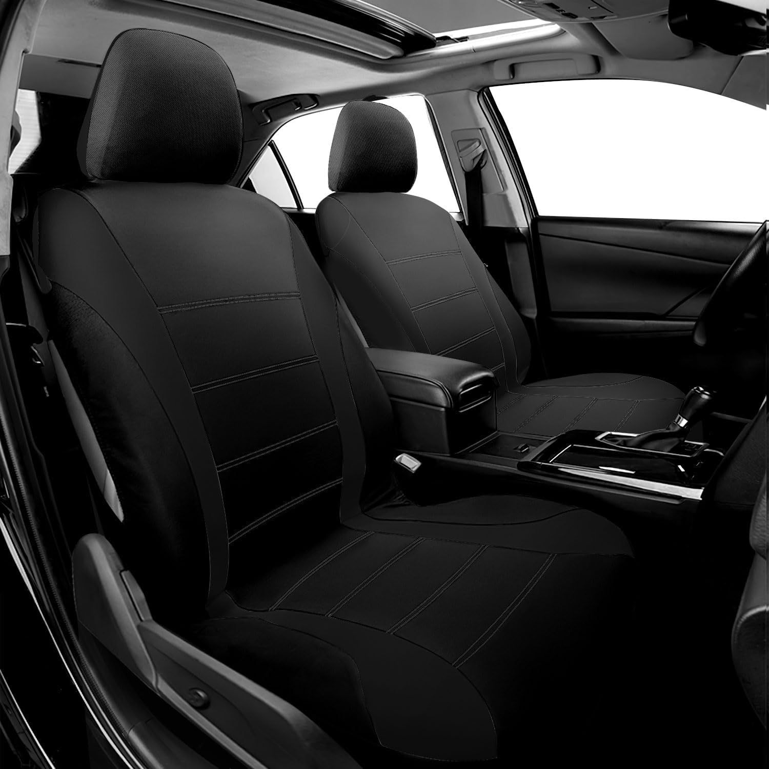 Cross-Border Four-Season Universal Single Seat 2-Piece Set + Double Seat 4-Piece Set Car Seat Cover with Waistline Design Fabric Cushion Cover