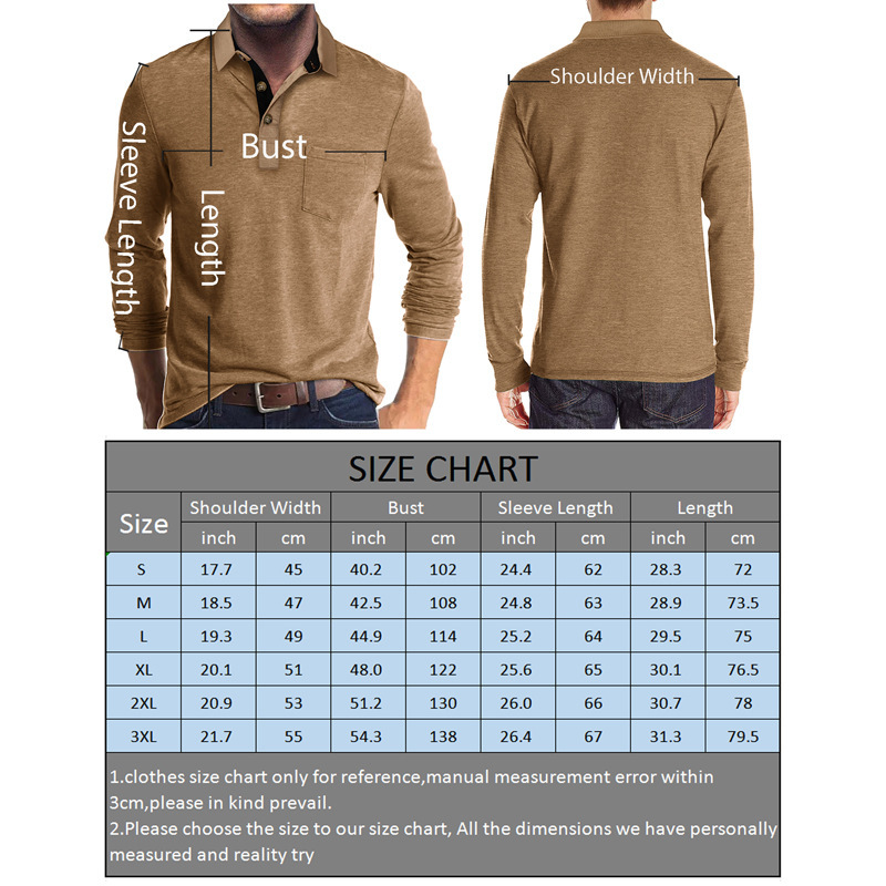 Polo a maniche lunghe da uomo per autunno inverno base layer_voghion.com