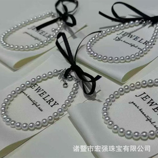 4-4.5MM fresh water baby pearl bracelet near perfect circle aurora cold light flawless small bulb high pearl bracelet