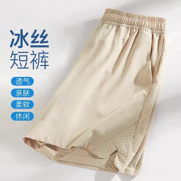 Ice Silk Shorts for Women Summer Thin 2025 New Quick-Drying Sports Pants Loose Casual Five-Point Beach Pants for Men