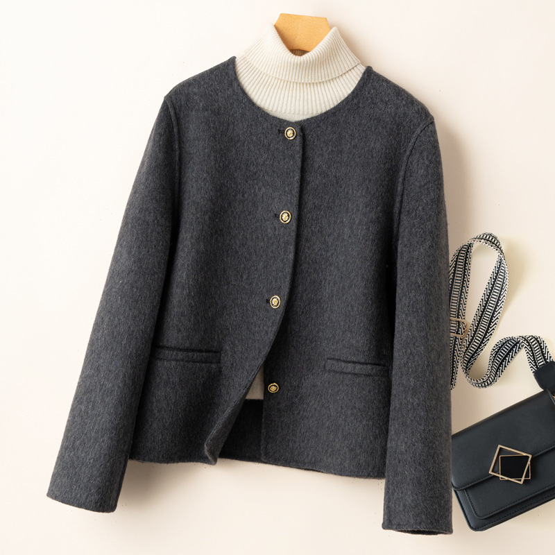 High-End Double-Sided Wool Outwear Women's Short 2025 Autumn and Winter New Style Small Fragrant Single-Breasted Woolen Outwear