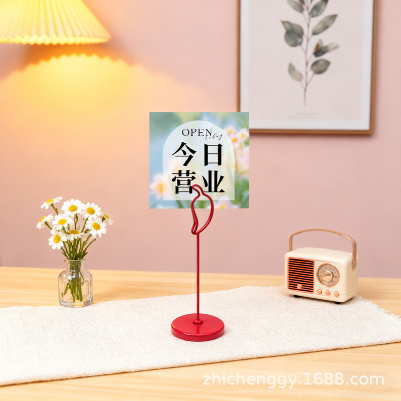跨境新品辣椒桌号桌位卡架节日装饰卡片架金属辣椒卡架工厂直销