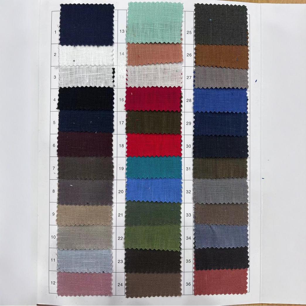 Inventario 9 lino puro, lino de 80 colores, lino de moda, tela textil, lino