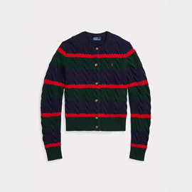 秋冬2025彩虹撞色条纹纽扣针织开衫长袖圆领上衣减龄女装