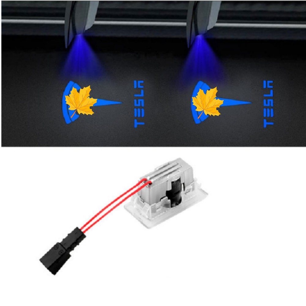 Aplicable a Tesla luz de bienvenida model3 modelos modelX modificado puerta decorativa proyección atmósfera luz LED