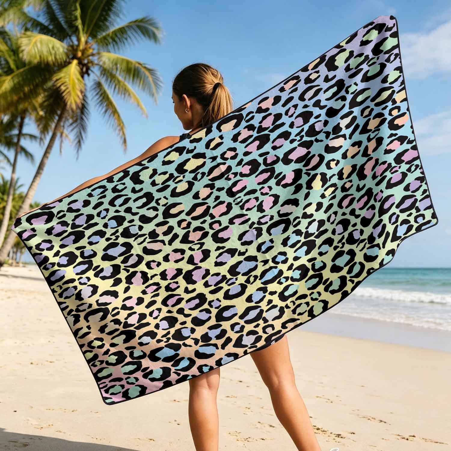 2-piece dual-use car seat cover, ultra-fine fiber, can be used as a beach towel, printed car protective seat cover 13
