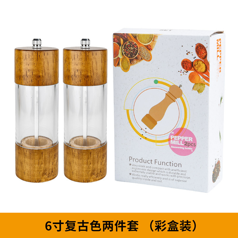 アクリル胡椒研磨器手動現磨胡椒粉塩神器海塩サンショウ黒胡椒粒研磨瓶|undefined